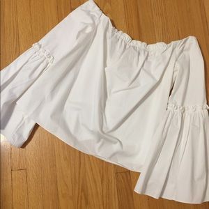 Zara White off shoulder crop top
